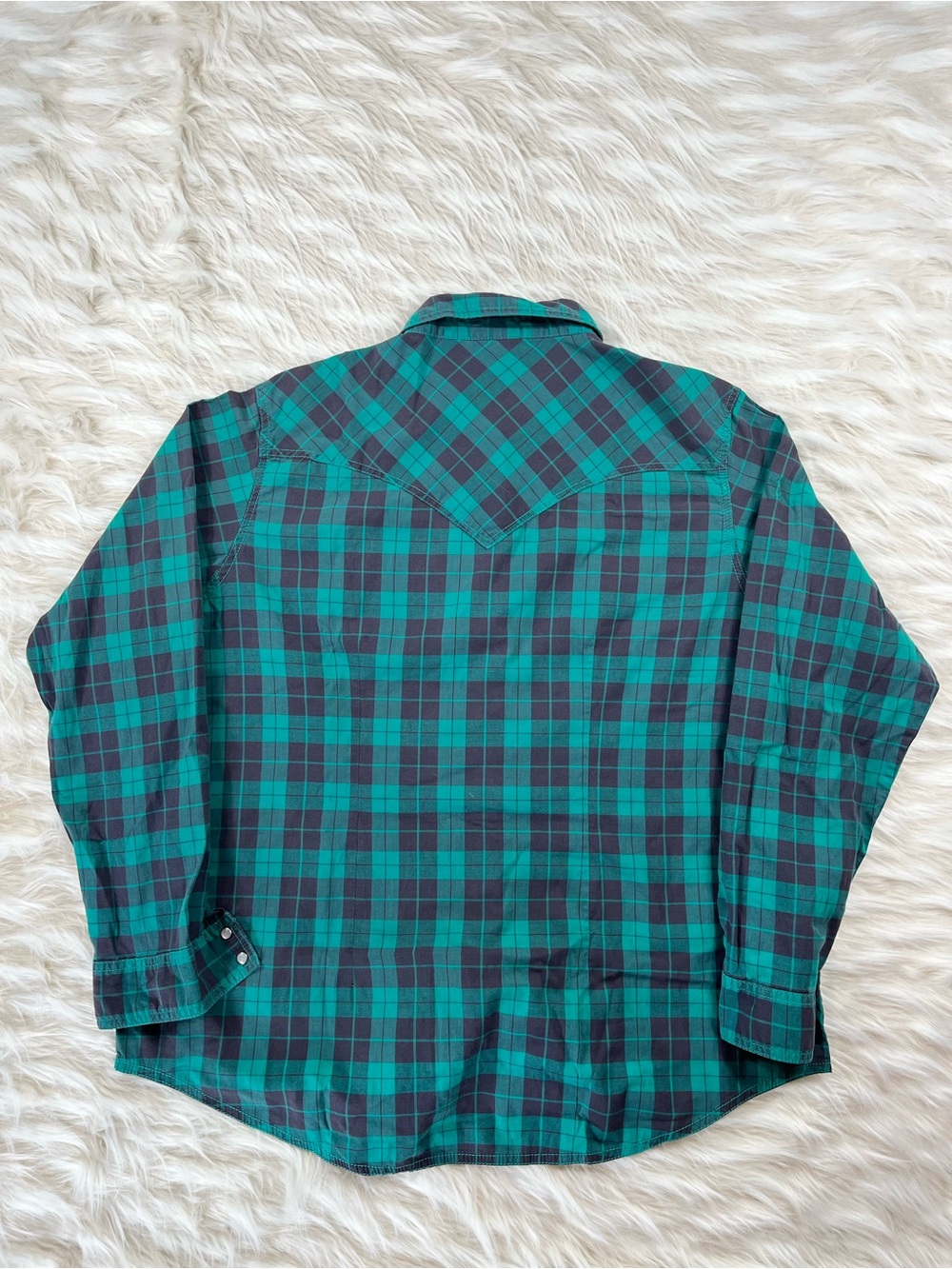 Wrangler Pearl Snap Shirt Women's XXL Green Plaid - Picture 4 of 7